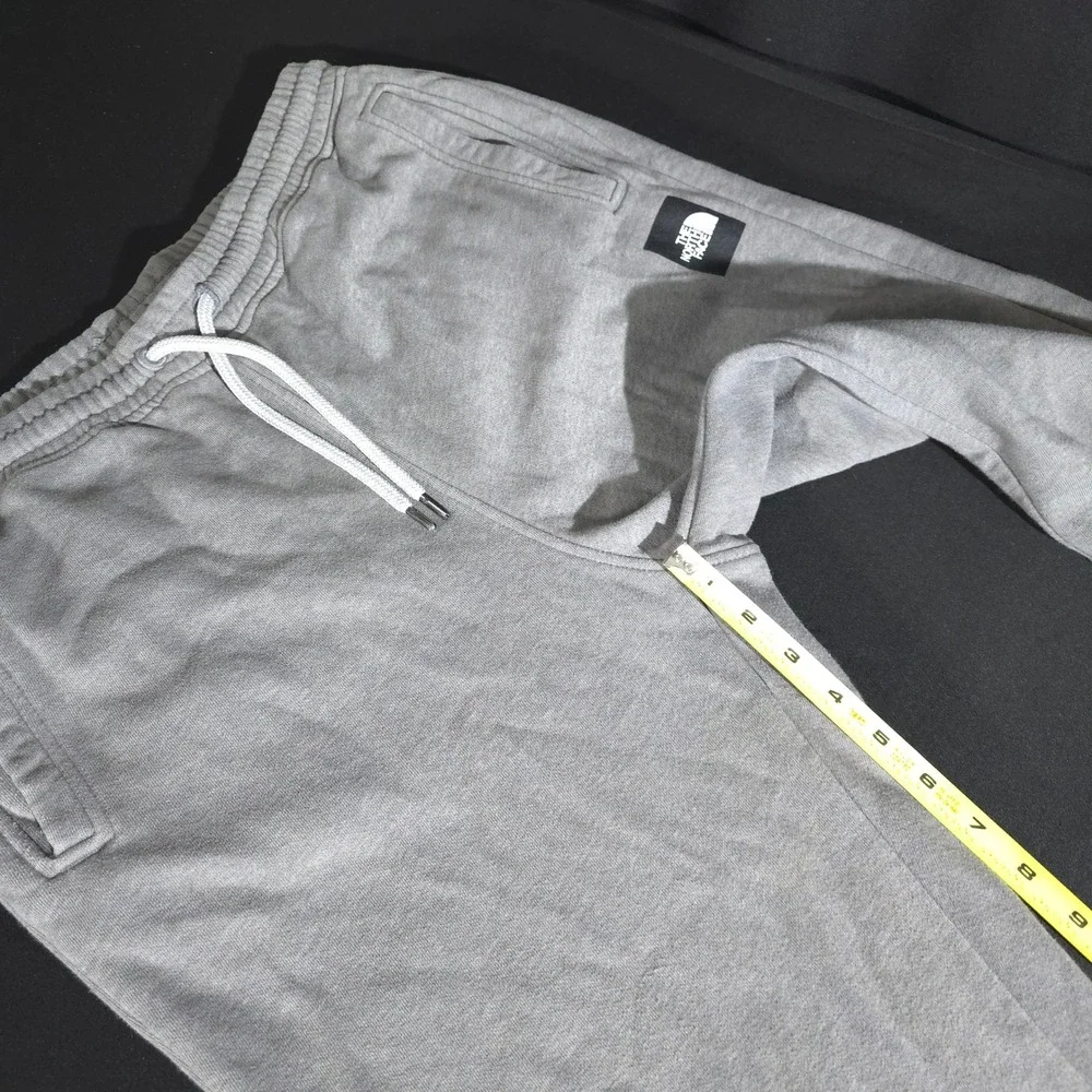 The North Face Joggers Mens L Gray Fleece Sweatpants Box Logo Drawstring Pant